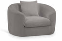 Penelope Chenille Fabric Upholstered Accent Chair - Grey