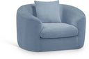 Penelope Chenille Fabric Upholstered Accent Chair - Light Blue