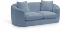 Penelope 66.5" Chenille Fabric Upholstered Loveseat - Light Blue