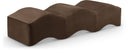 Wave Velvet Upholstered Bench - Brown