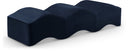 Wave Velvet Upholstered Bench - Blue