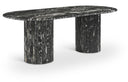 Messina 87" Genuine Marble Dining Table - Black