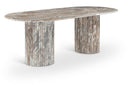 Messina 87" Genuine Marble Dining Table - Brown