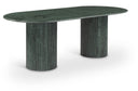Messina 87" Genuine Marble Dining Table - Green