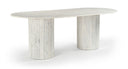 Messina 87" Genuine Marble Dining Table - White