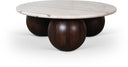 Treviso Genuine Marble Top And Mango Wood Base Coffee Table - Beige