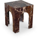 Palermo Genuine Marble End Table - Burgundy