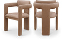 Brenda Vegan Leather Upholstered Dining Chair - Brown