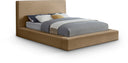 Dorian Velvet Upholstered Bed - Beige