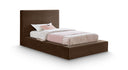 Dorian Velvet Upholstered Twin Bed - Brown