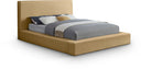 Dorian Velvet Upholstered Bed - Camel