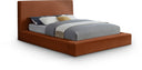 Dorian Velvet Upholstered Bed - Cognac