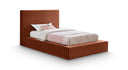 Dorian Velvet Upholstered Twin Bed - Cognac