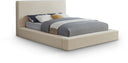 Dorian Velvet Upholstered Bed - Cream