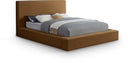 Dorian Velvet Upholstered Bed - Saddle
