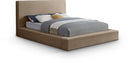 Dorian Velvet Upholstered Bed - Taupe