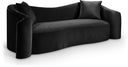 Destin 91" Velvet Upholstered Sofa - Black