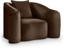 Destin Velvet Upholstered Accent Chair - Brown