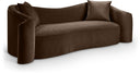 Destin 91" Velvet Upholstered Sofa - Brown