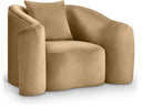 Destin Velvet Upholstered Accent Chair - Camel