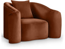 Destin Velvet Upholstered Accent Chair - Cognac