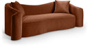 Destin 91" Velvet Upholstered Sofa - Cognac