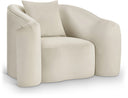 Destin Velvet Upholstered Accent Chair - Cream