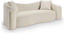 Destin 91" Velvet Upholstered Sofa - Cream