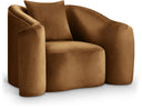 Destin Velvet Upholstered Accent Chair - Saddle