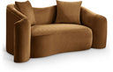 Destin 70" Velvet Upholstered Loveseat - Saddle
