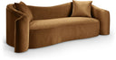 Destin 91" Velvet Upholstered Sofa - Saddle