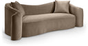 Destin 91" Velvet Upholstered Sofa - Taupe