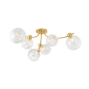 Vintage Brass Astraia Semi Flush 54" by Corbett Lighting, view 3
