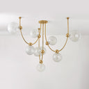 Vintage Brass Astraia Chandelier 66.75" by Corbett Lighting, view 7