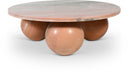 Spherical Genuine Marble Coffee Table - Pink