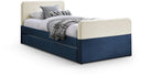 Ivy Velvet Upholstered Twin Bed - Blue