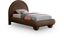 Madrid Velvet Upholstered Twin Bed - Brown