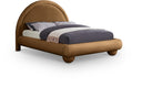 Madrid Velvet Upholstered Bed - Saddle