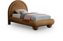 Madrid Velvet Upholstered Twin Bed - Saddle