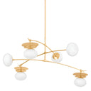 Vintage Gold Leaf Ceylon Chandelier 57" by Corbett Lighting, view 8