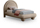 Madrid Velvet Upholstered Twin Bed - Taupe