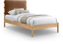 Asher Vegan Leather Upholstered Twin Bed - Cognac