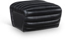 Vega Vegan Leather Upholstered Ottoman - Black