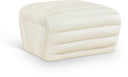 Vega Vegan Leather Upholstered Ottoman - Cream