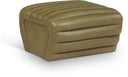 Vega Vegan Leather Upholstered Ottoman - Olive