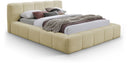 Carlin Chenille Fabric Upholstered Bed - Beige