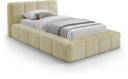 Carlin Chenille Fabric Upholstered Twin Bed - Beige