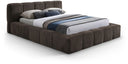 Carlin Chenille Fabric Upholstered Bed - Brown