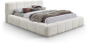 Carlin Chenille Fabric Upholstered Bed - Cream