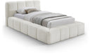 Carlin Chenille Fabric Upholstered Twin Bed - Cream